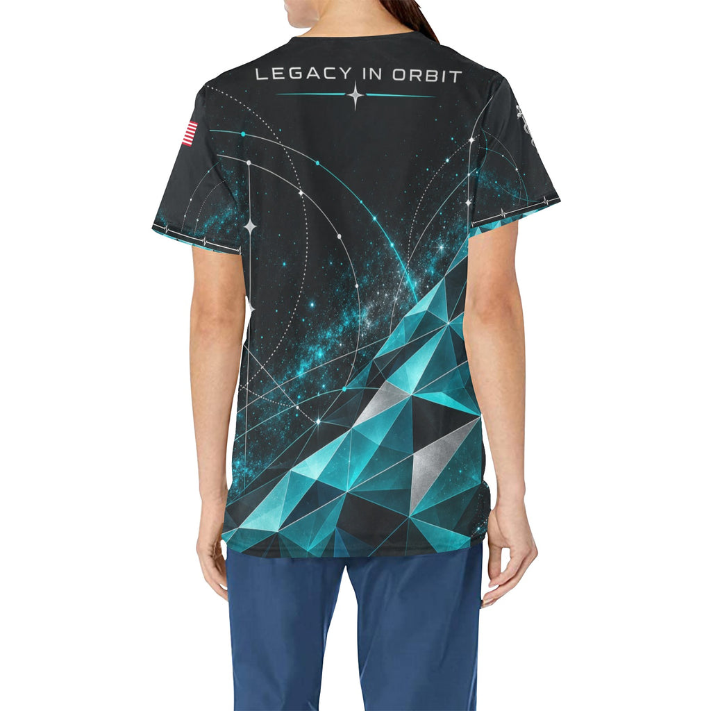 Cosmic Legacy — Space Force Veteran All-Over Print Scrub Top