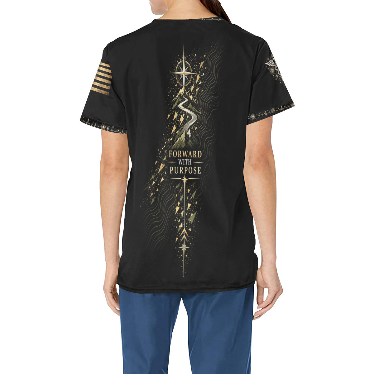 Next Chapter — Army New Year's All-Over Print Scrub Top