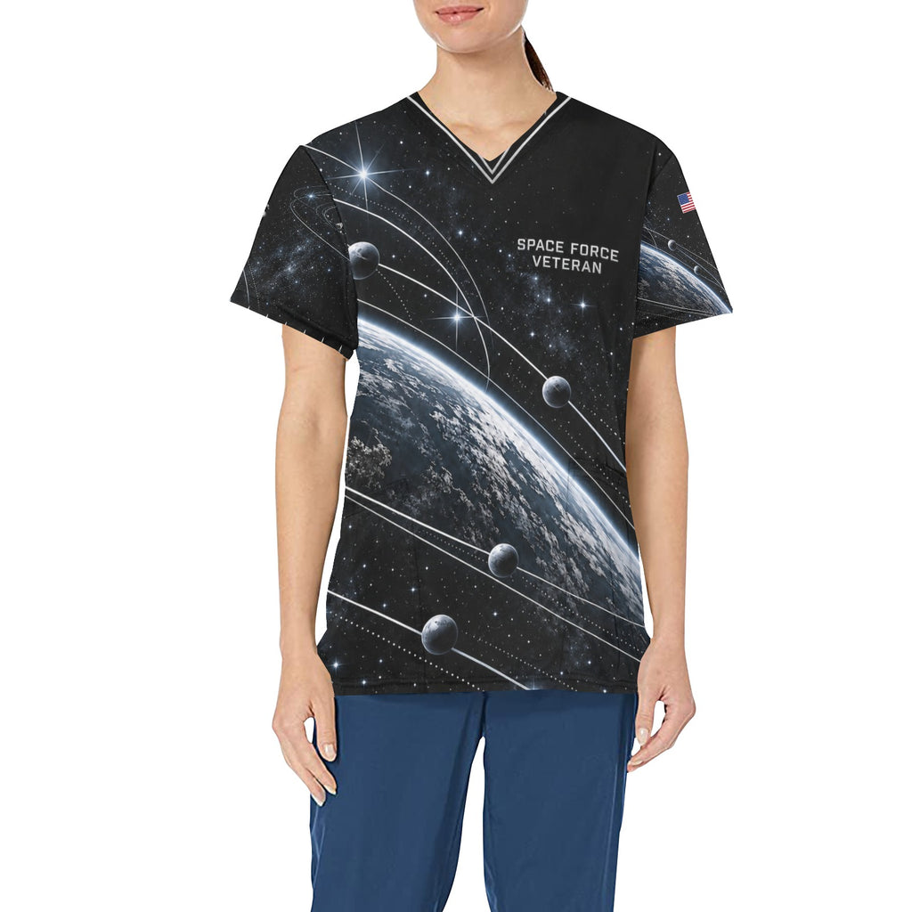 Orbital Watch — Space Force Veteran All-Over Print Scrub Top
