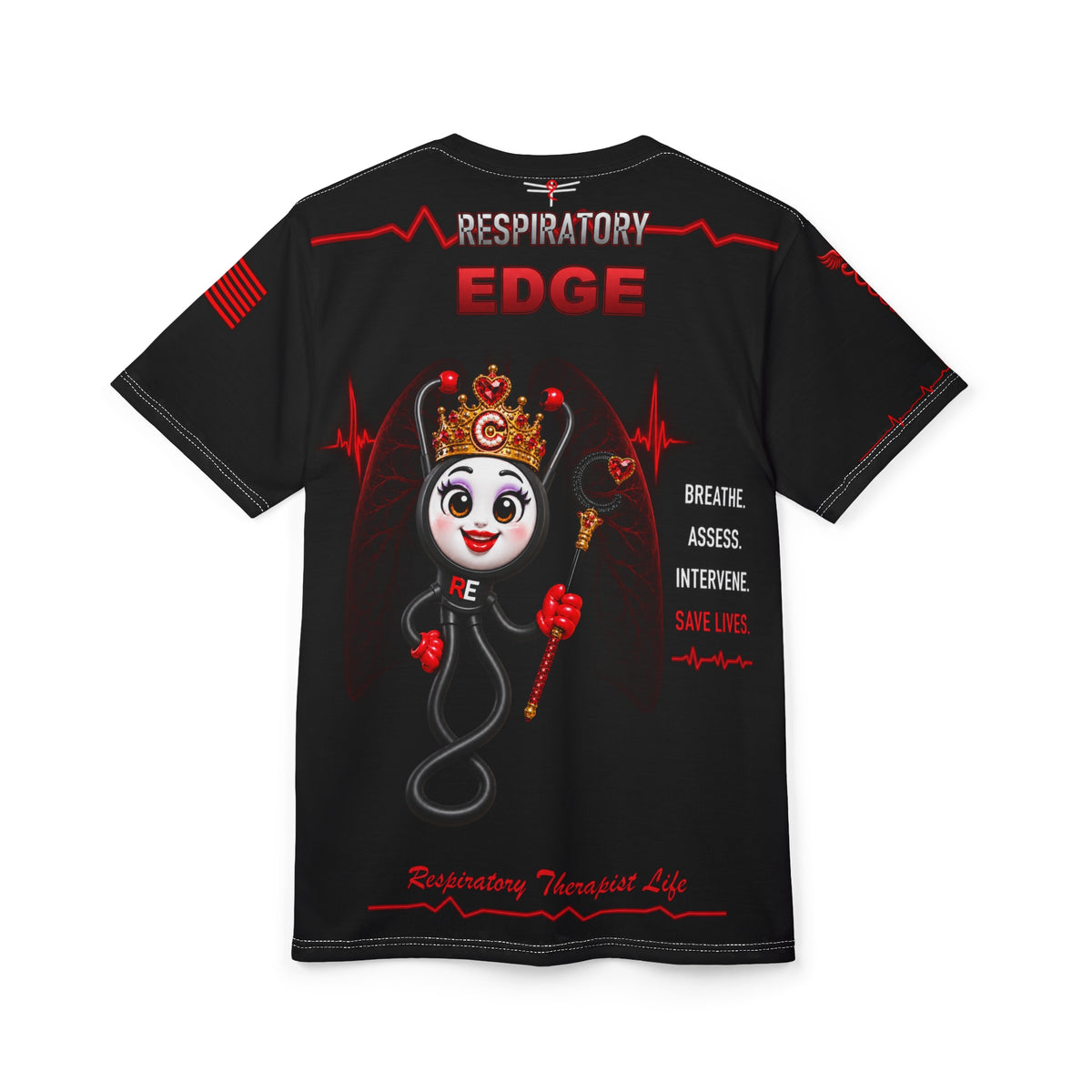 Respiratory Edge Crystal Respiratory Therapist All-Over-Print T-Shirt