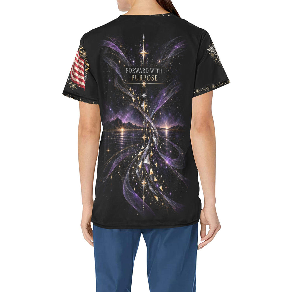Next Chapter — Medical New Year's All-Over Print Scrub Top