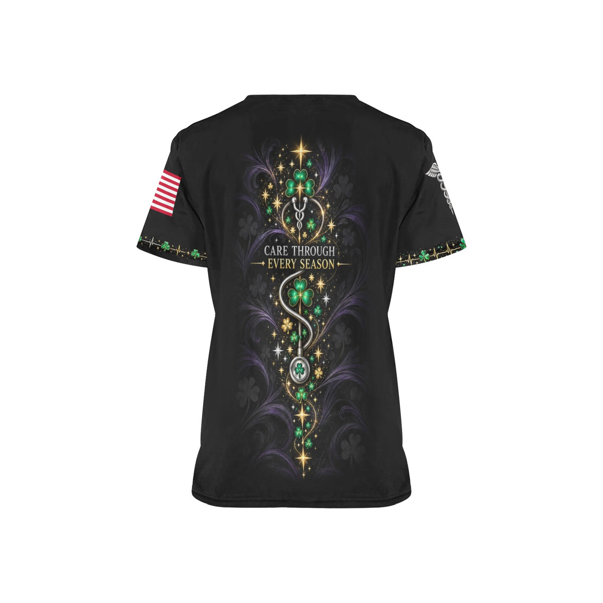 Shamrock Watch — Medical St. Patrick's Day All-Over Print Scrub Top