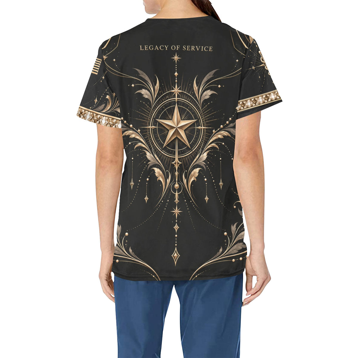 Midnight Legacy — Army Veteran All-Over Print Scrub Top