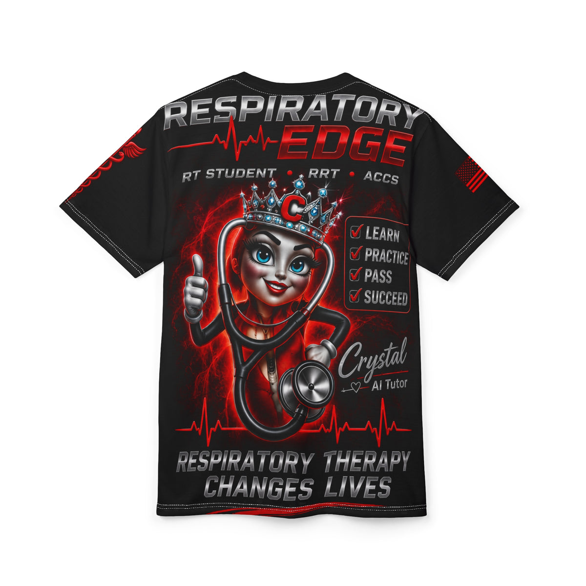 Respiratory Edge Red Lungs All-Over-Print T-Shirt