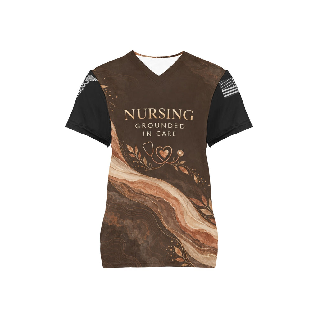Desert Calm — Nursing All-Over Print Scrub Top