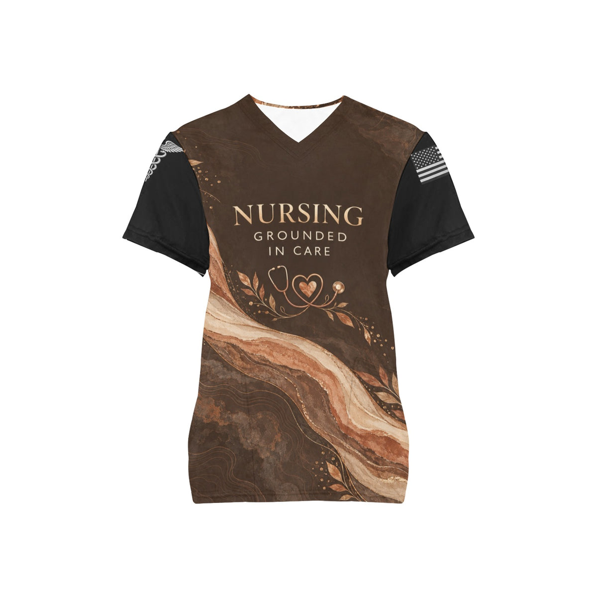 Desert Calm — Nursing All-Over Print Scrub Top