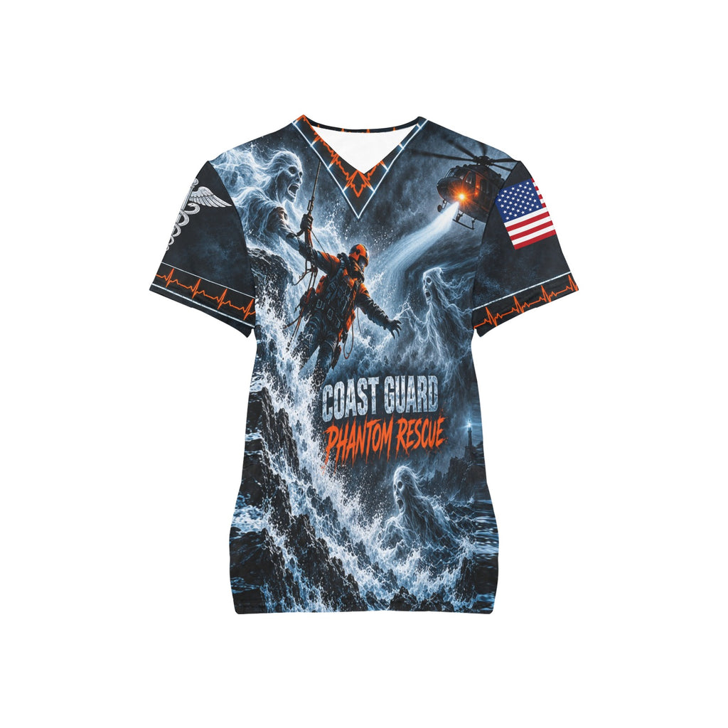 Phantom Rescue — Coast Guard Halloween All-Over Print Scrub Top