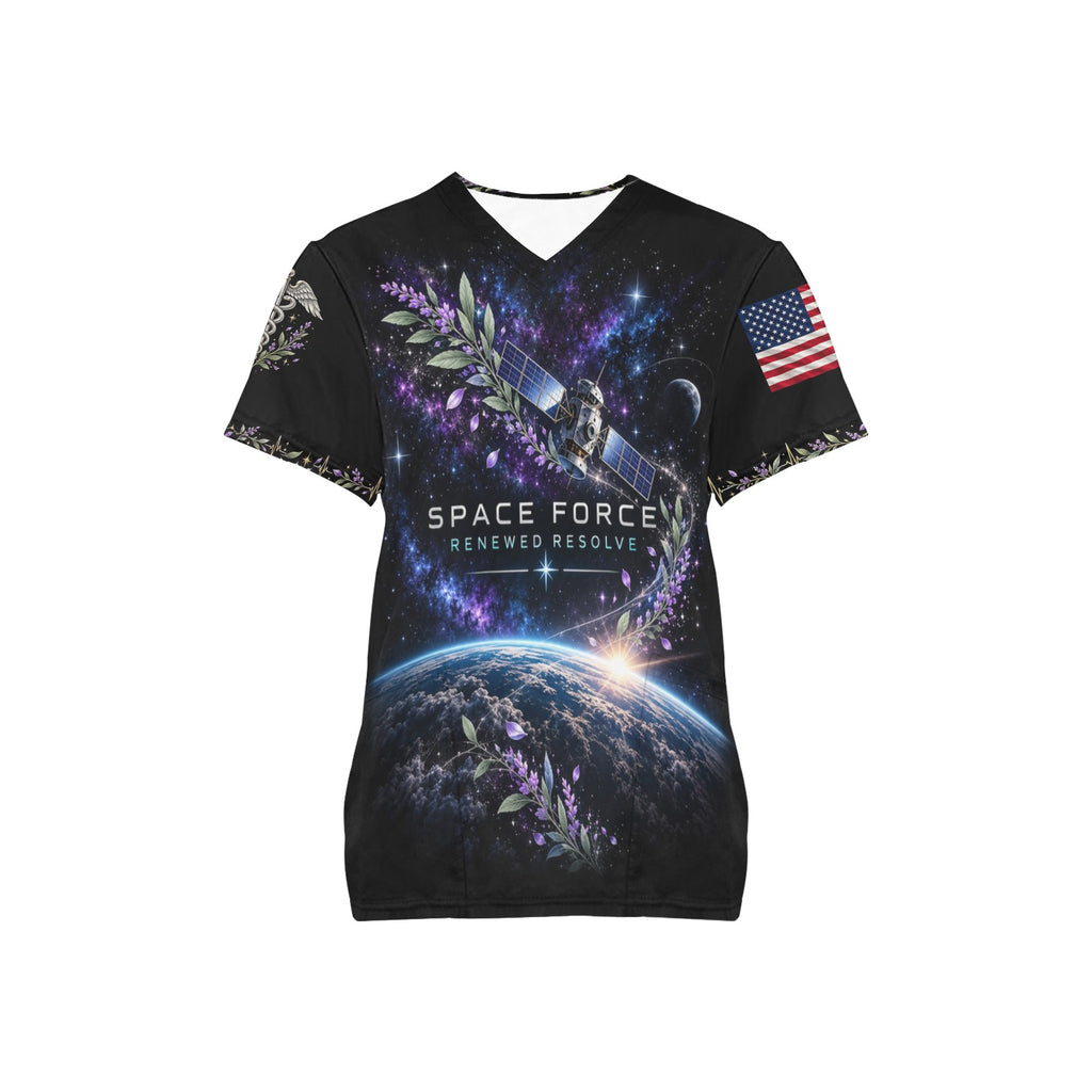 Renewed Resolve — Space Force Easter All-Over Print Scrub Top