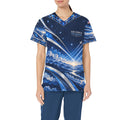 Sapphire Skies — Air Force Veteran All-Over Print Scrub Top