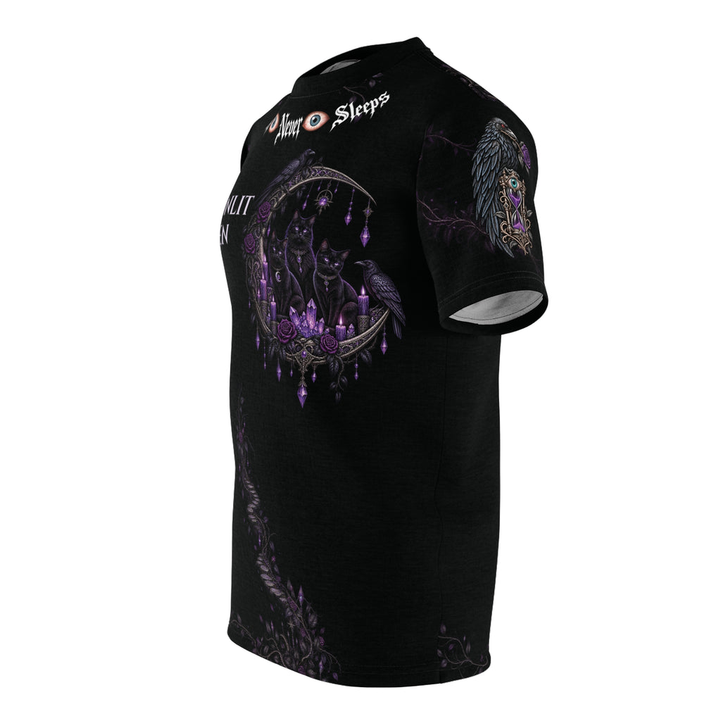 Halloween Never Sleeps — Moonlit Coven Cut & Sew T-Shirt