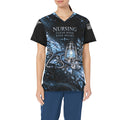 Frosted Focus — Nursing All-Over Print Scrub Top