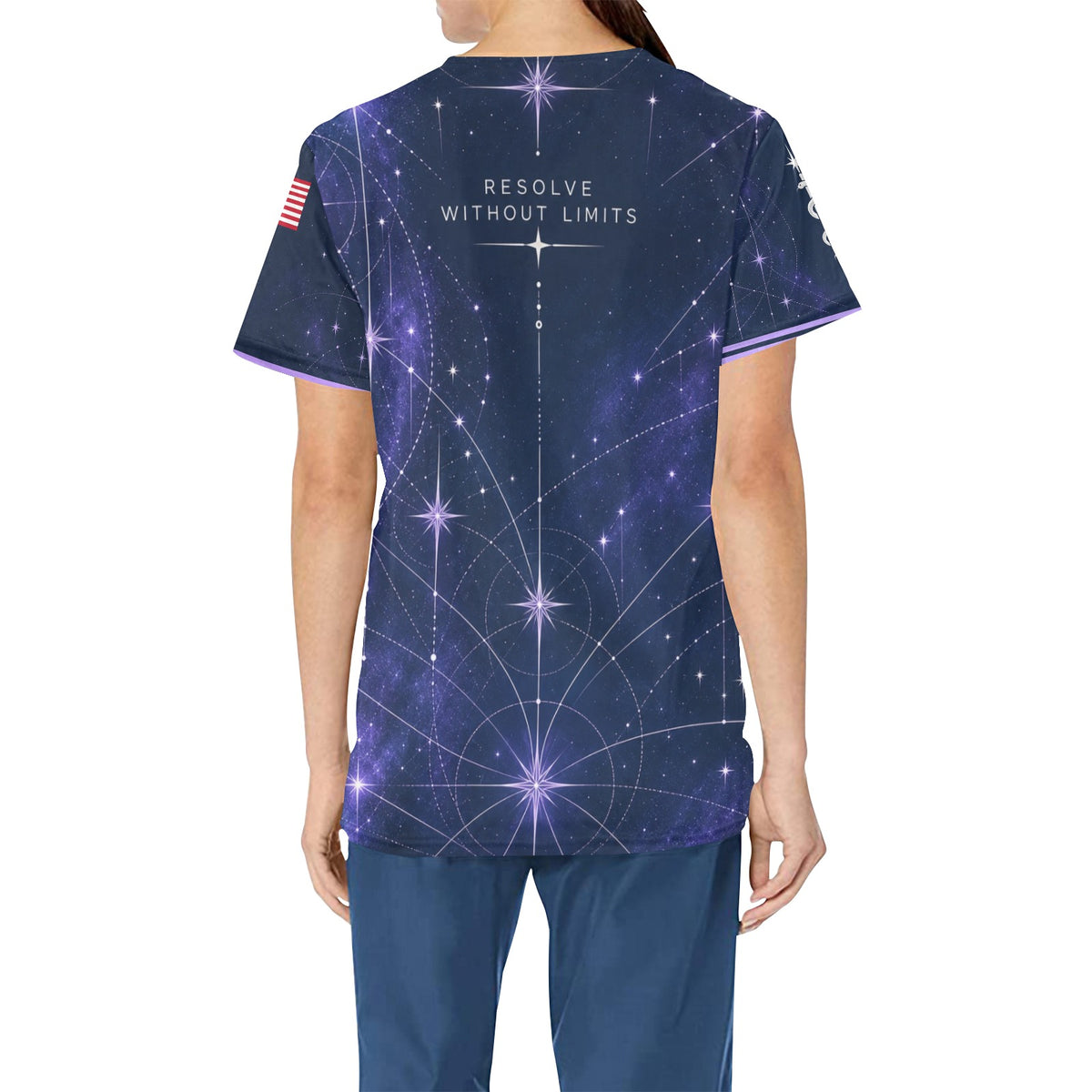 Starlight Resolve — Space Force Veteran All-Over Print Scrub Top