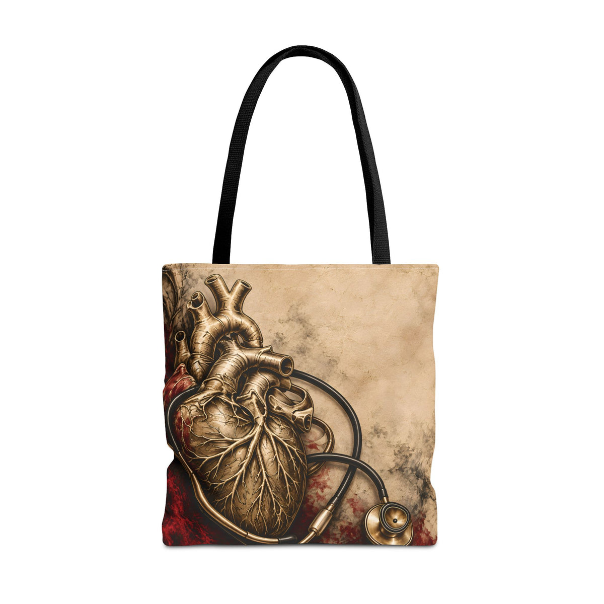 Crimson Pulse Tote — Black Handles