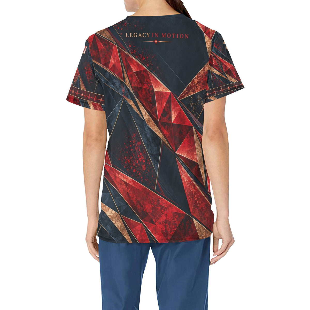 Crimson Legacy — Marine Corps Veteran All-Over Print Scrub Top