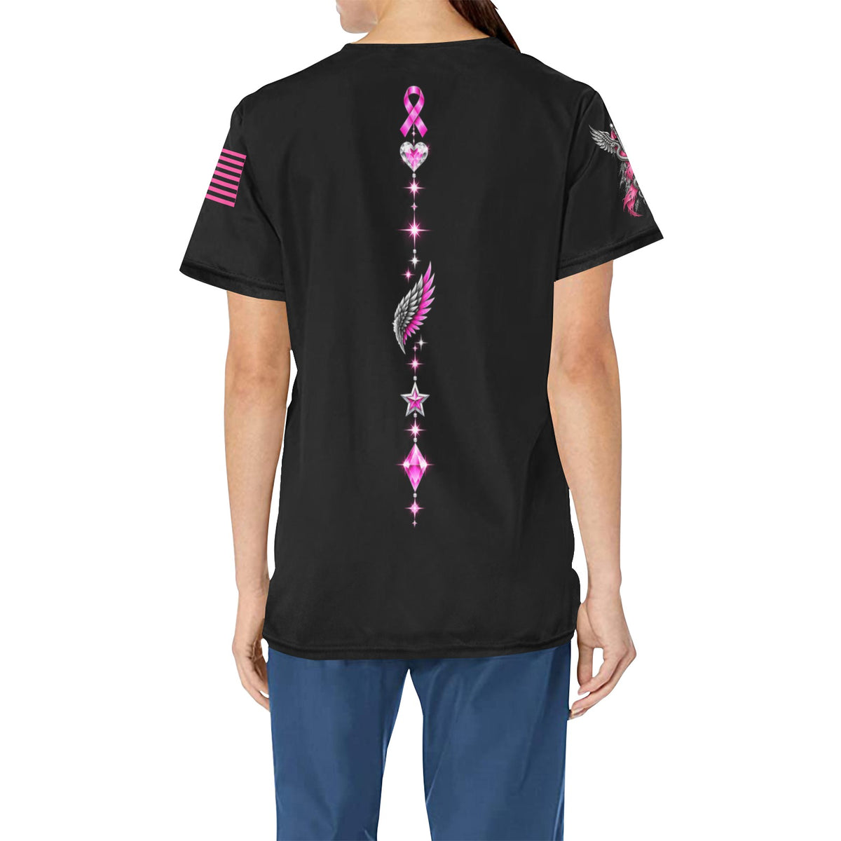 Courage in Every Breath — All-Over Print Scrub Top