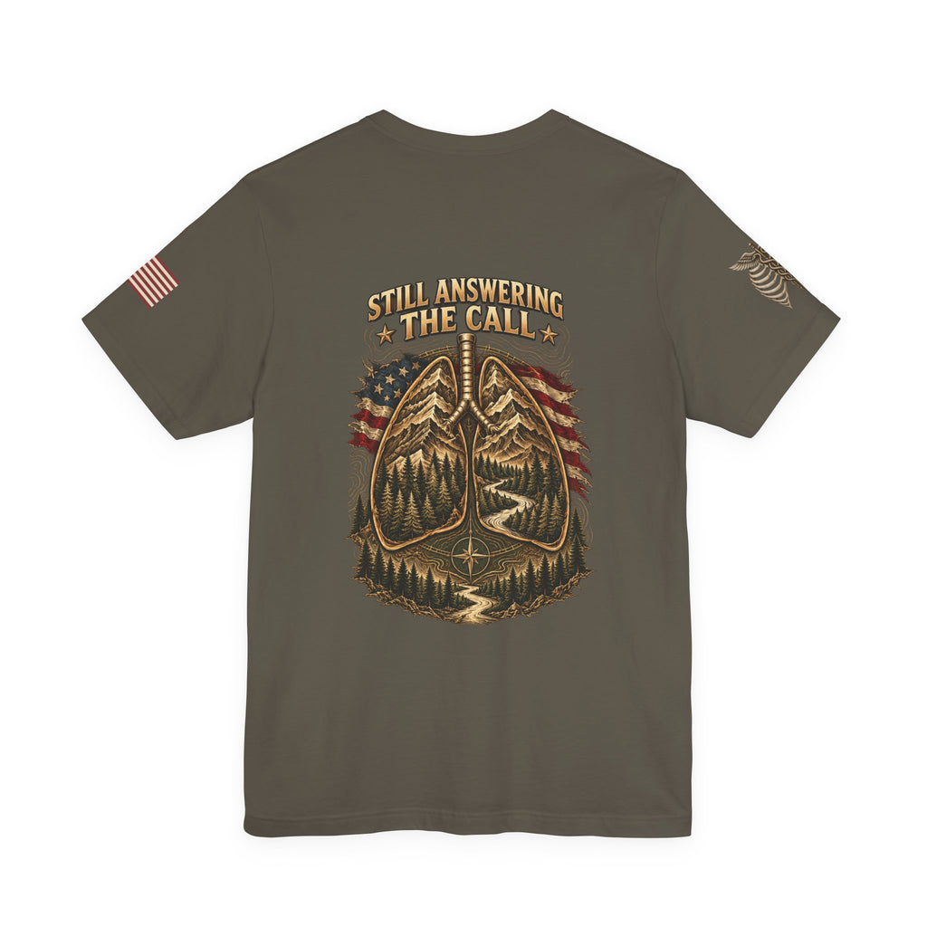 Army Veteran — Service Never Ends — Unisex Cotton Tee