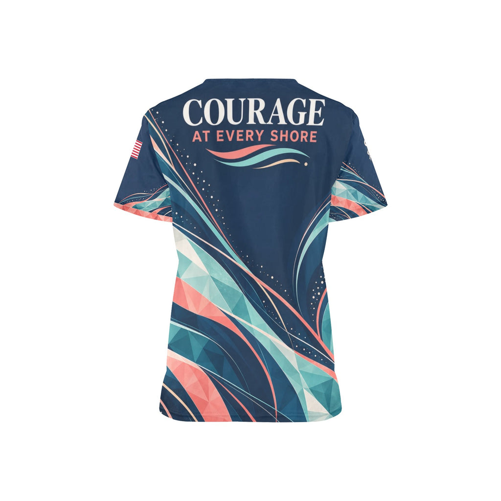 Coral Resolve — Coast Guard Veteran All-Over Print Scrub Top