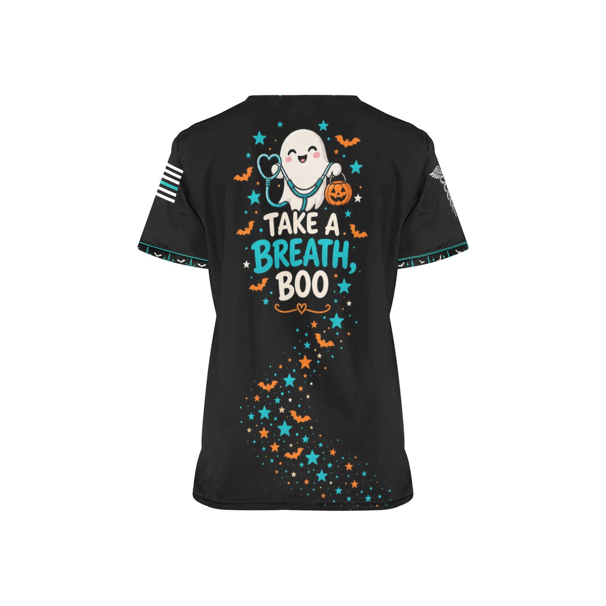 Boo Crew RT — Respiratory Halloween All-Over Print Scrub Top