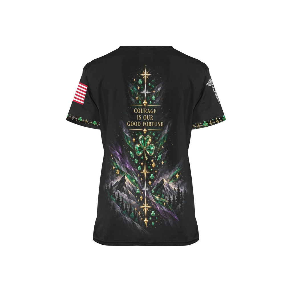 Emerald Resolve — Medical St. Patrick's Day All-Over Print Scrub Top