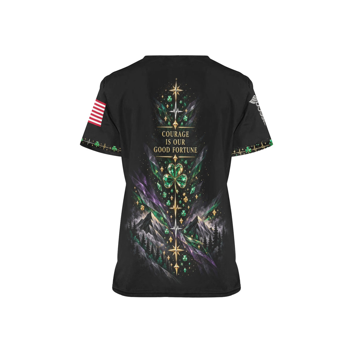 Emerald Resolve — Medical St. Patrick's Day All-Over Print Scrub Top