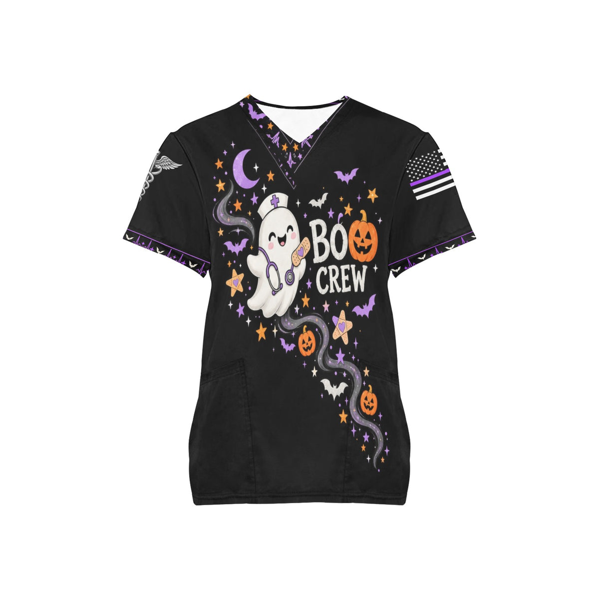 Boo Crew Medical — Medical Halloween All-Over Print Scrub Top