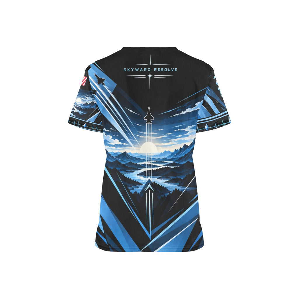 Skyward Resolve — Air Force Veteran All-Over Print Scrub Top