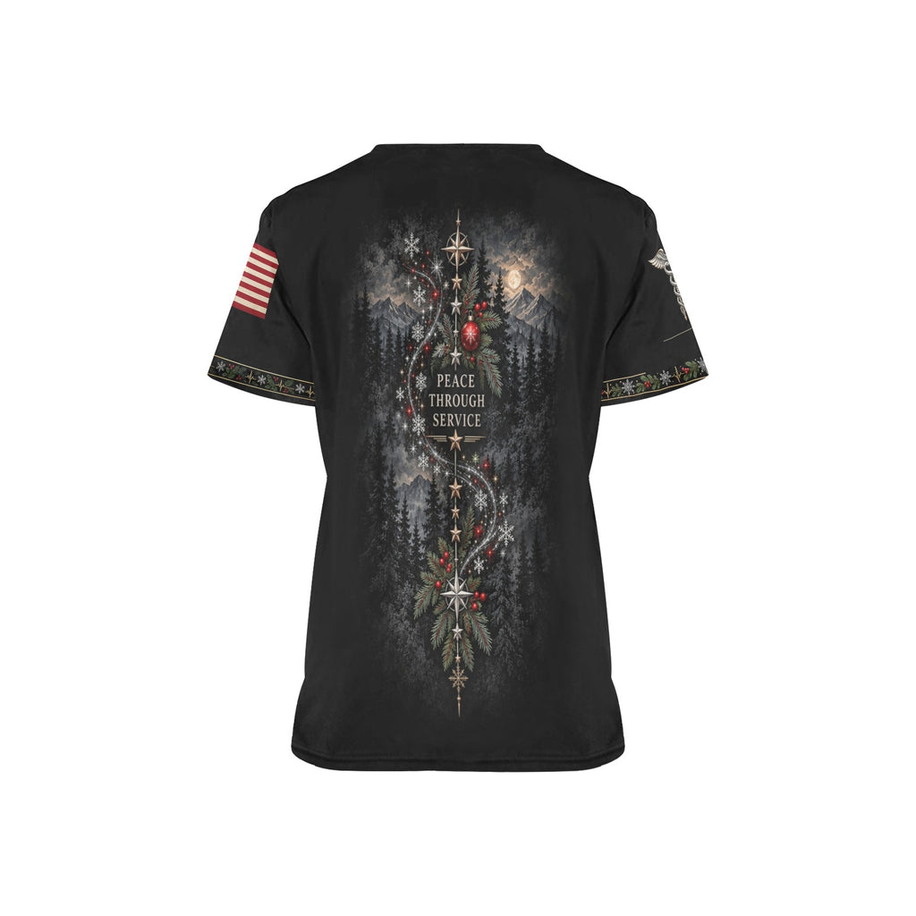 Winter Watch — Veterans Christmas All-Over Print Scrub Top