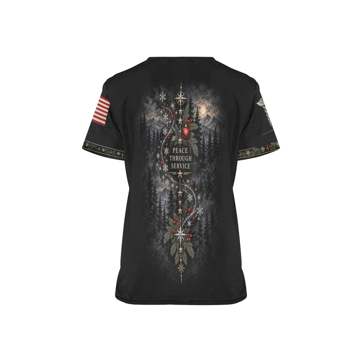 Winter Watch — Veterans Christmas All-Over Print Scrub Top