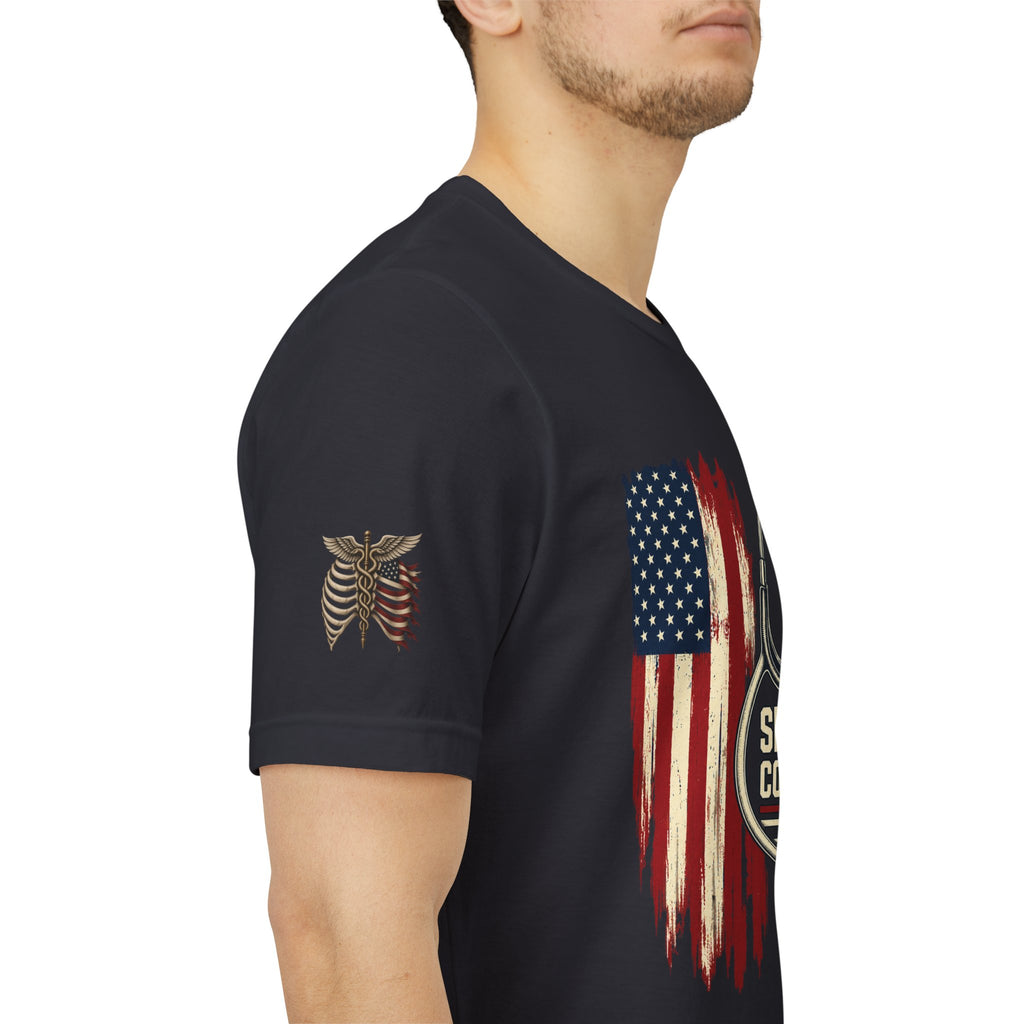 Off Duty, Service Continues — Charcoal Medical T-Shirt