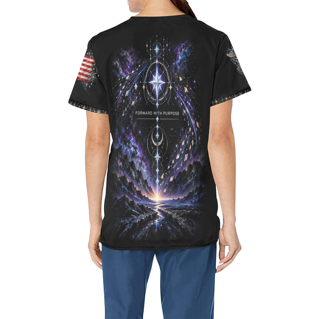 Next Chapter — Space Force New Year's All-Over Print Scrub Top