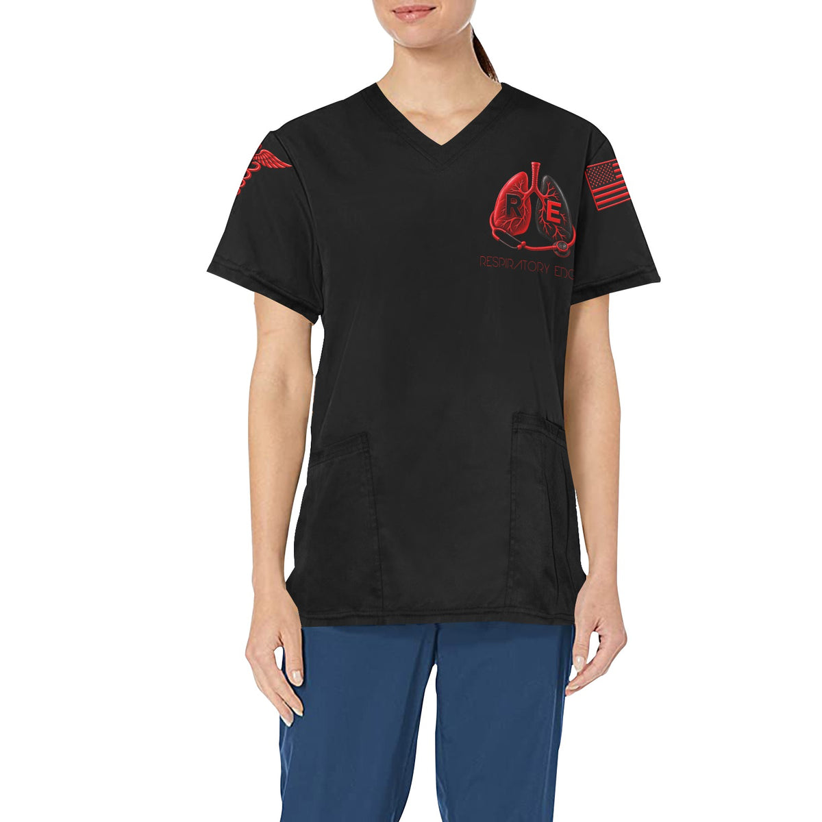Respiratory Edge Logo — All-Over Print Scrub Top