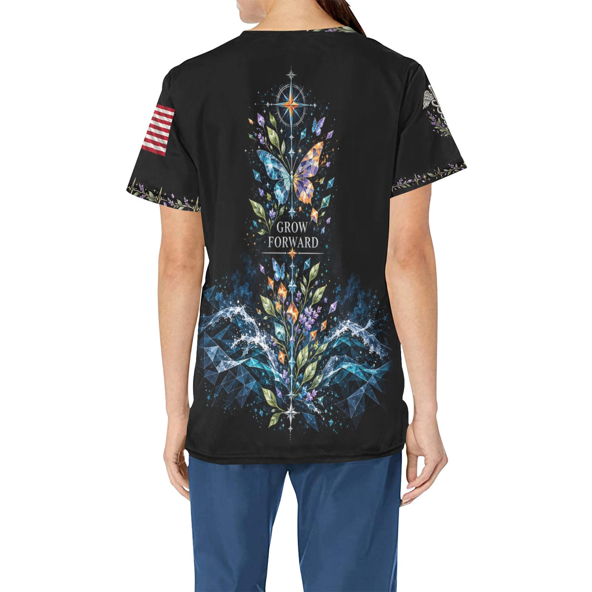 Wings of Renewal — Coast Guard Easter All-Over Print Scrub Top