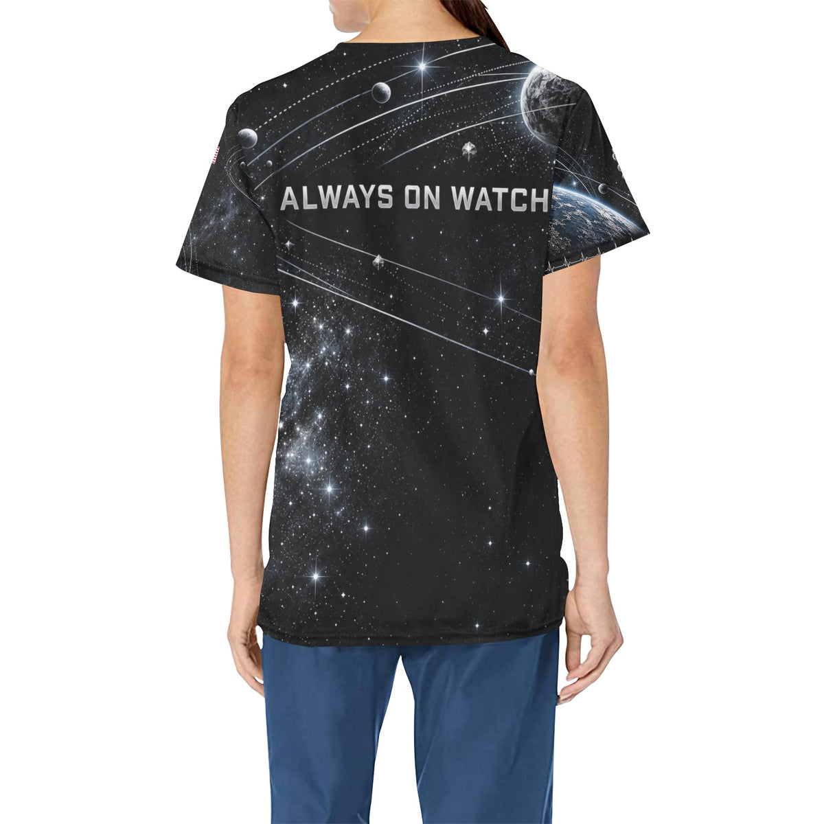 Orbital Watch — Space Force Veteran All-Over Print Scrub Top