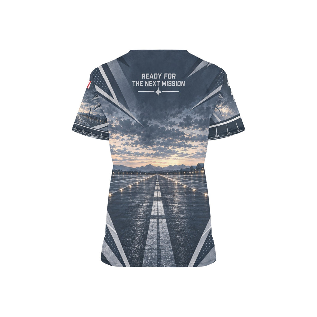 Flightline Care — Air Force Veteran All-Over Print Scrub Top