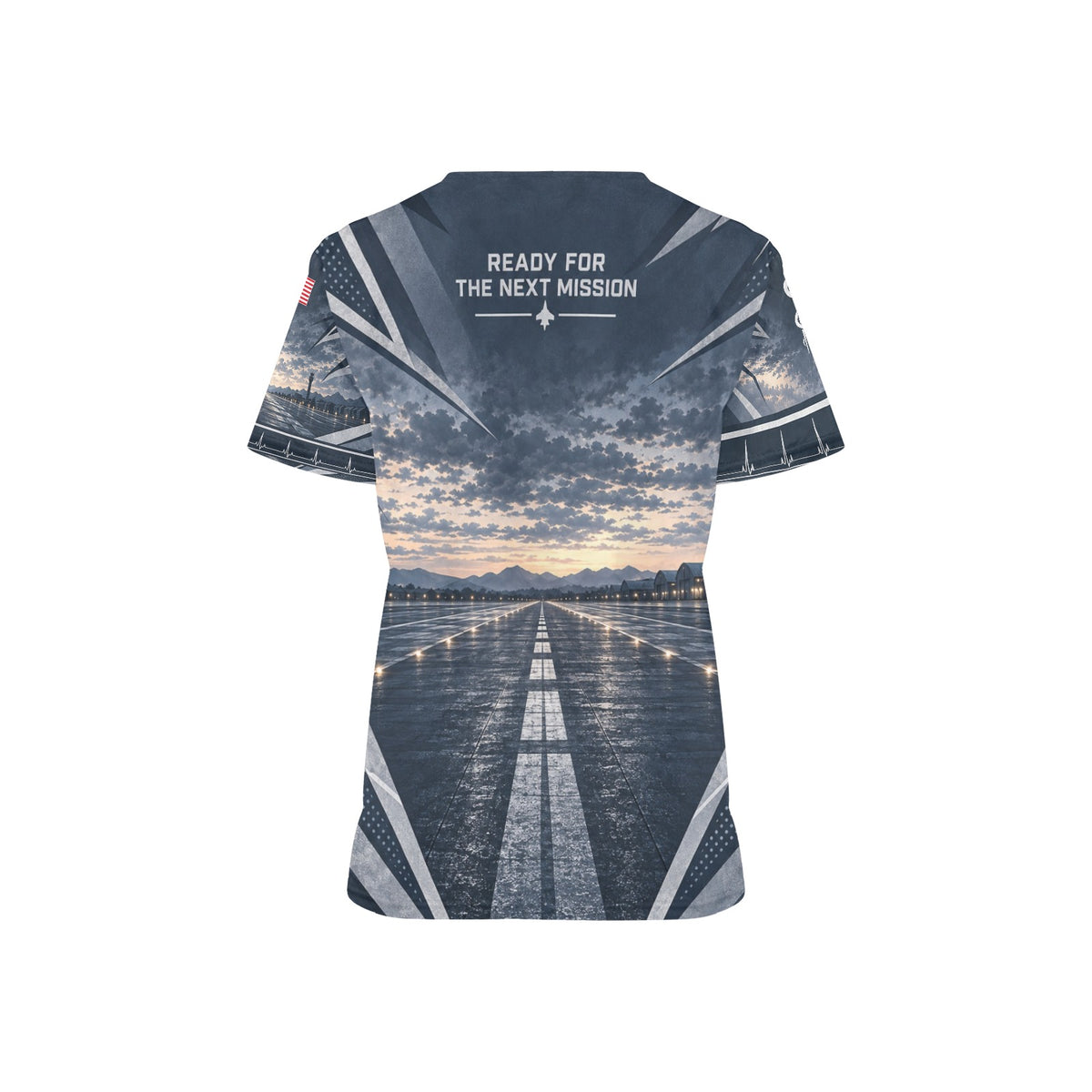 Flightline Care — Air Force Veteran All-Over Print Scrub Top