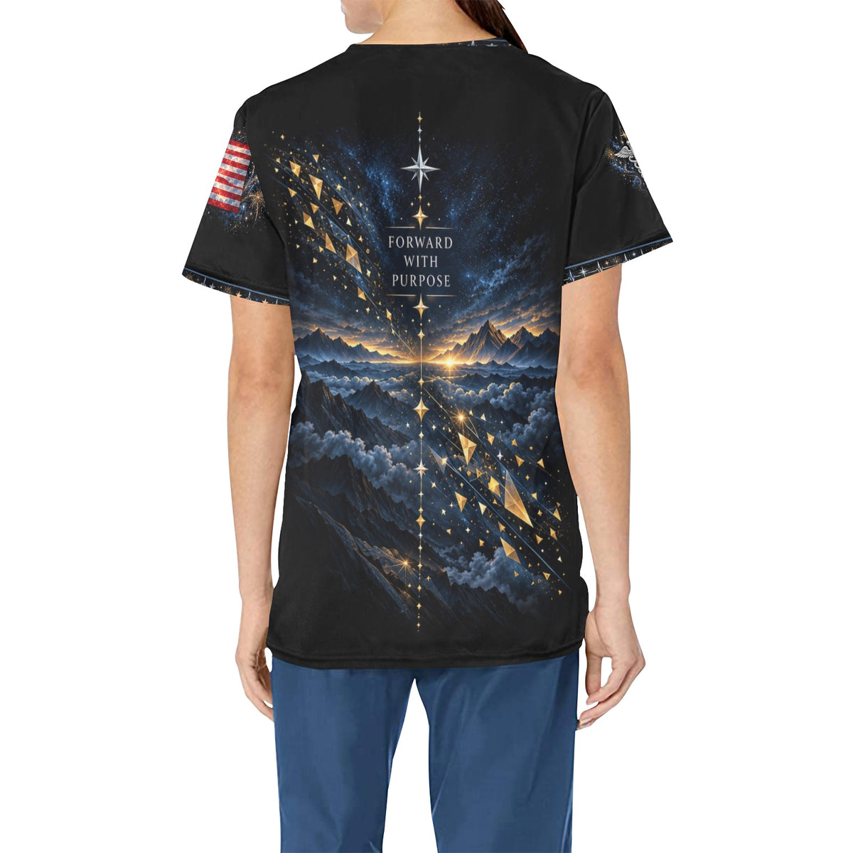 Next Chapter — Air Force New Year's All-Over Print Scrub Top