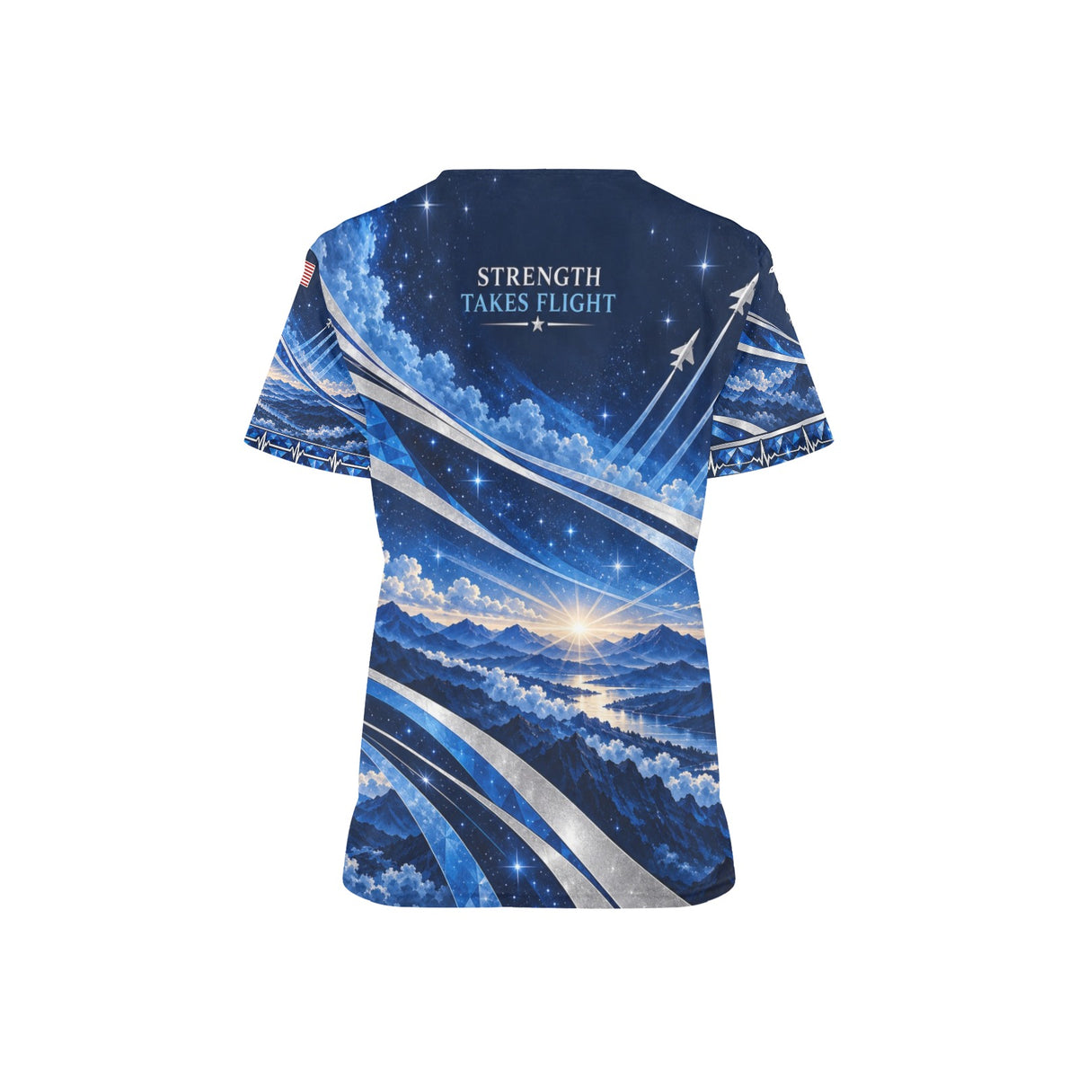 Sapphire Skies — Air Force Veteran All-Over Print Scrub Top