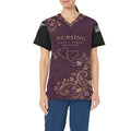 Plum Paisley — Nursing All-Over Print Scrub Top