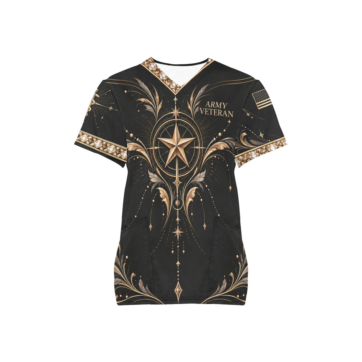 Midnight Legacy — Army Veteran All-Over Print Scrub Top