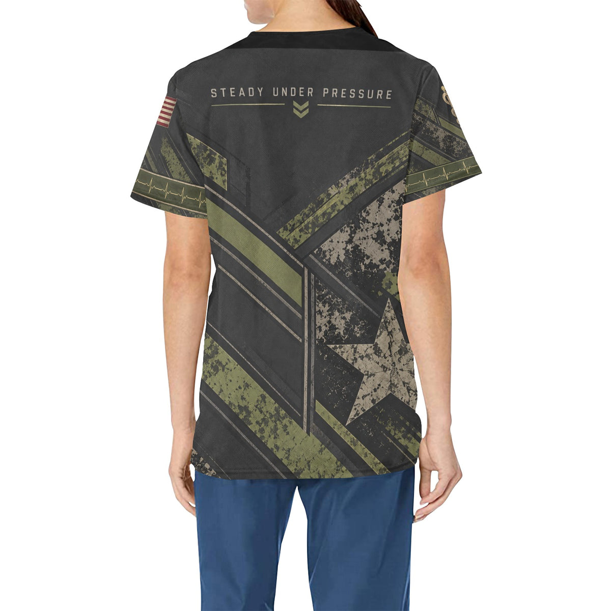 Iron Resolve — Army Veteran All-Over Print Scrub Top