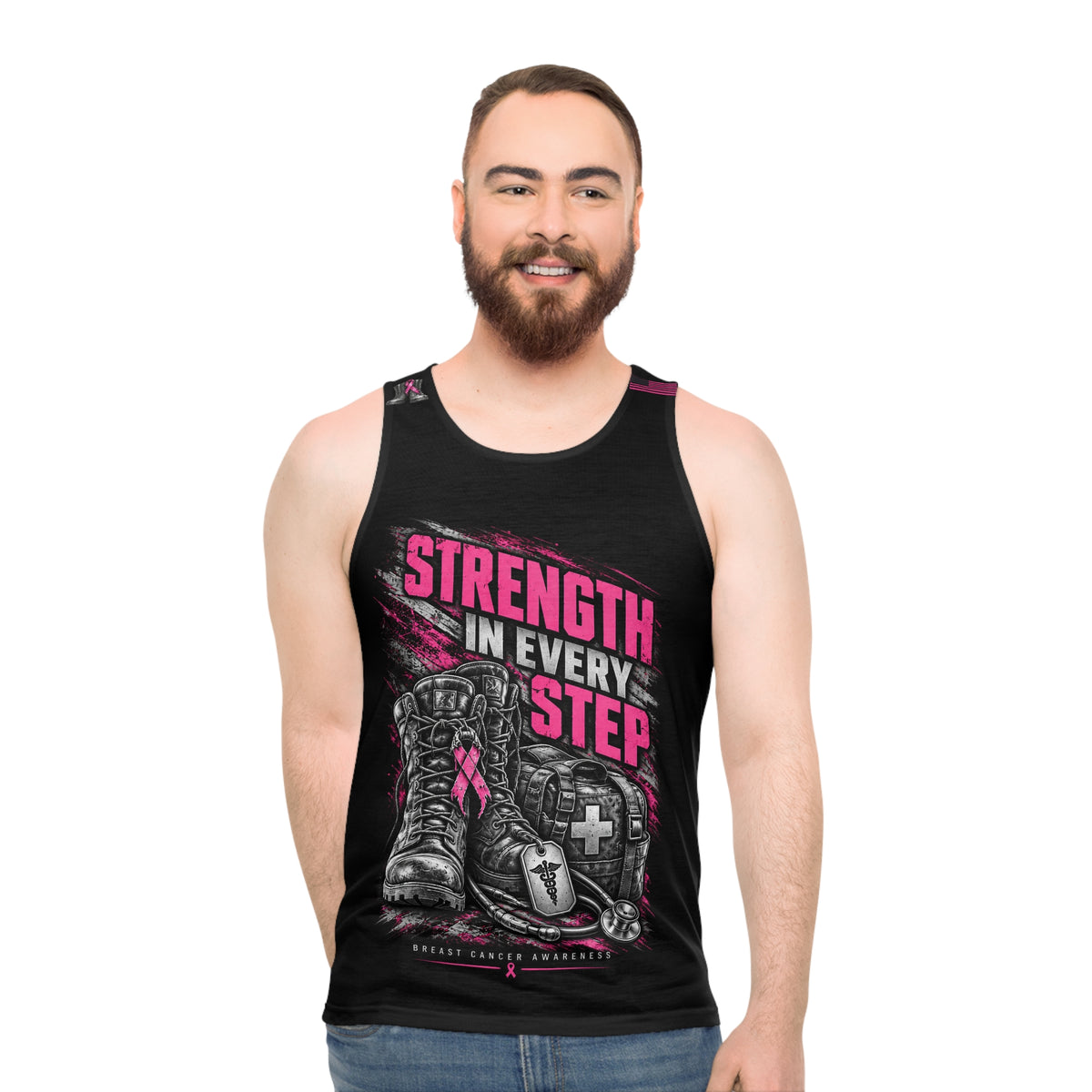 Strength in Every Step — Military Medical Breast Cancer Awareness Tank
