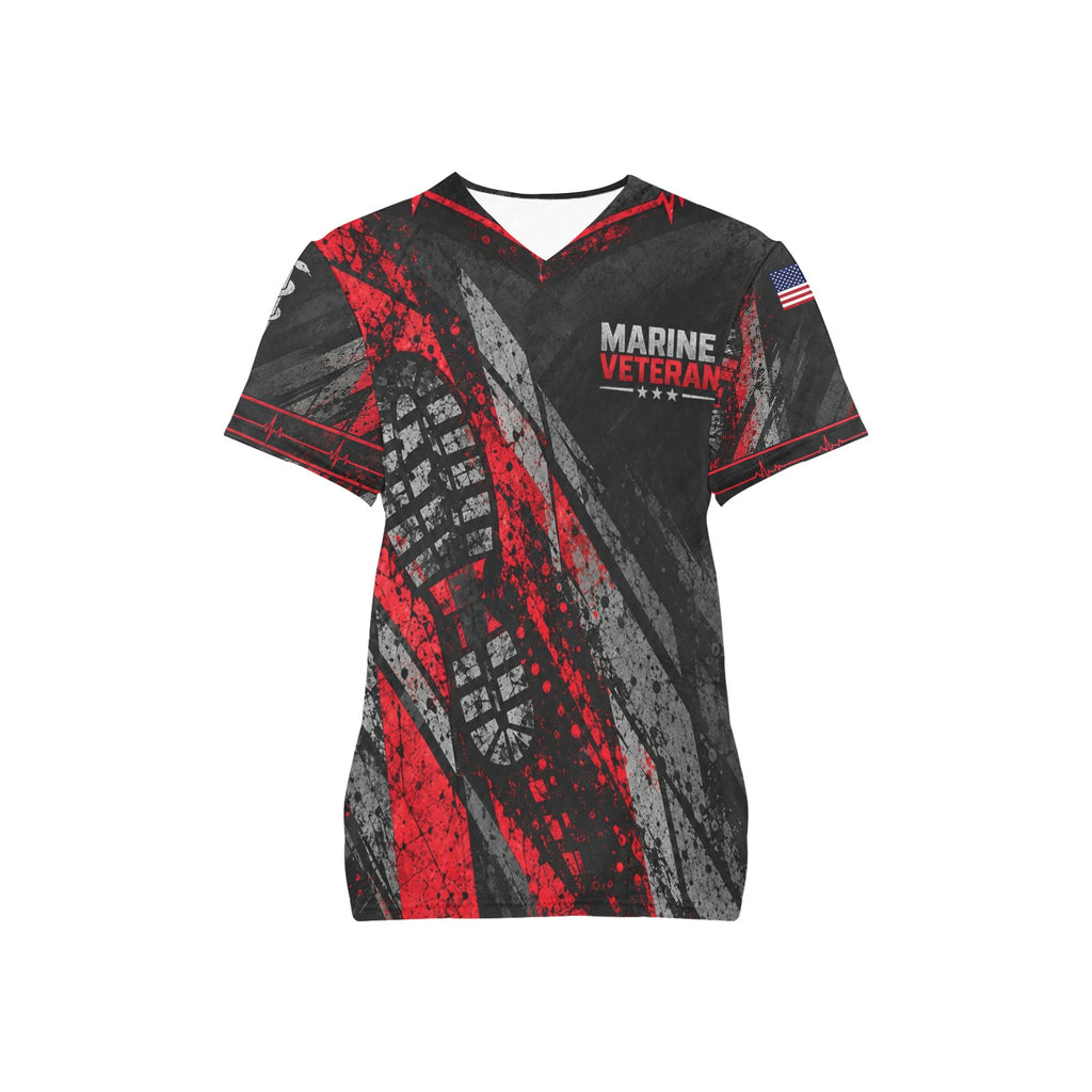 Forward Always — Marine Corps Veteran All-Over Print Scrub Top