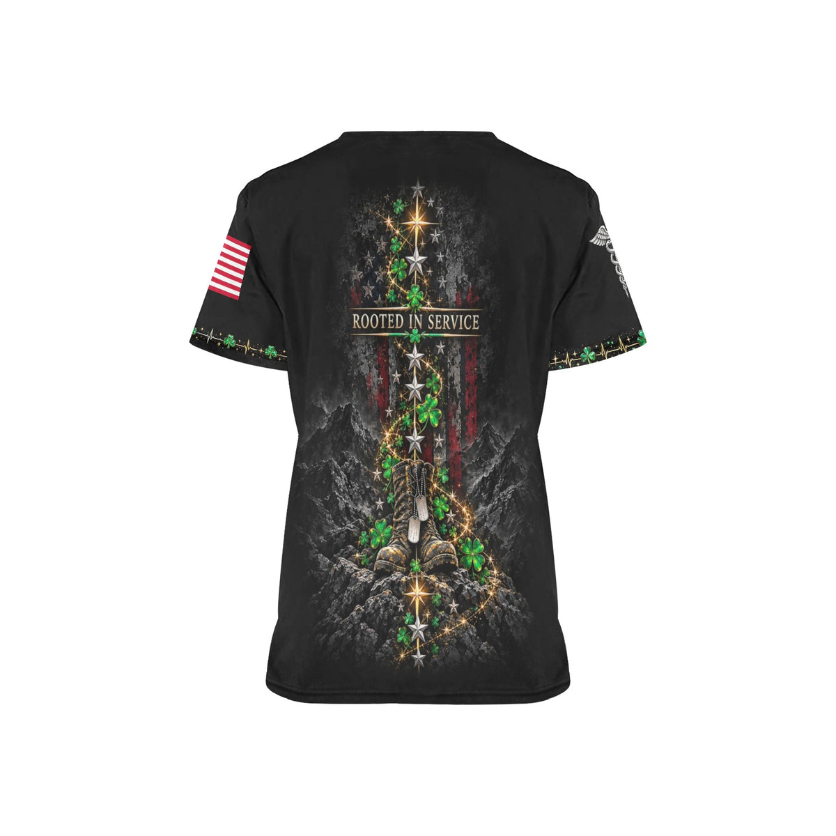 Shamrock Watch — Marine Corps St. Patrick's Day All-Over Print Scrub Top