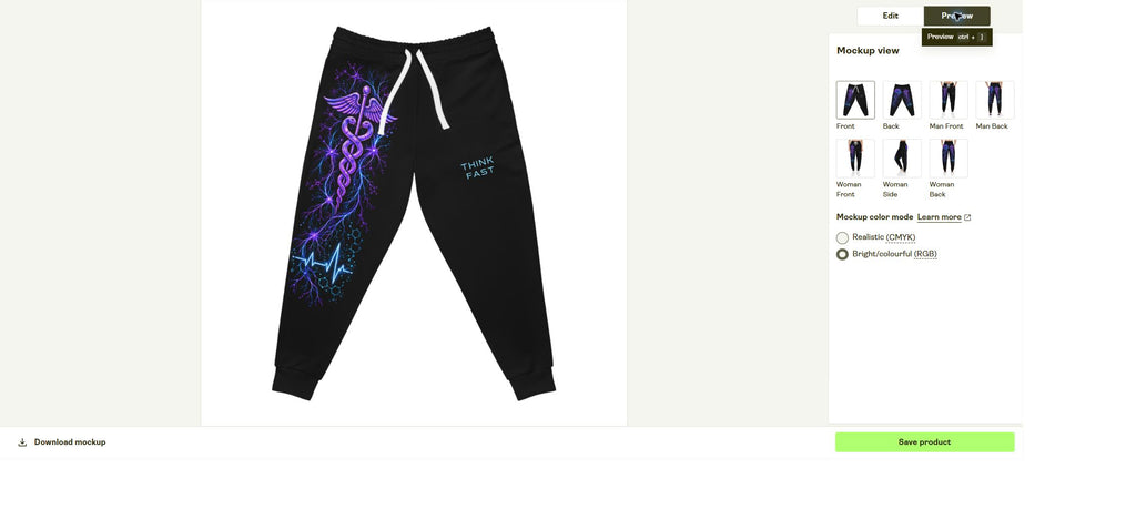 Neuro Signal Medical Joggers — front supplier mockup