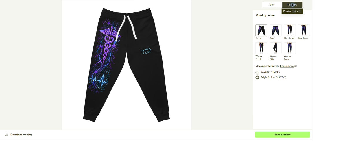 Neuro Signal Medical Joggers — front supplier mockup