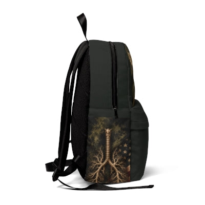 Actual ArtsAdd backpack side preview; airway and partially visible flag composition.