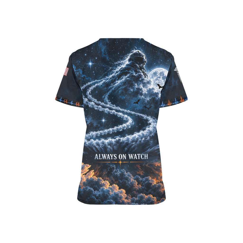 Phantom Flight — Air Force Halloween All-Over Print Scrub Top