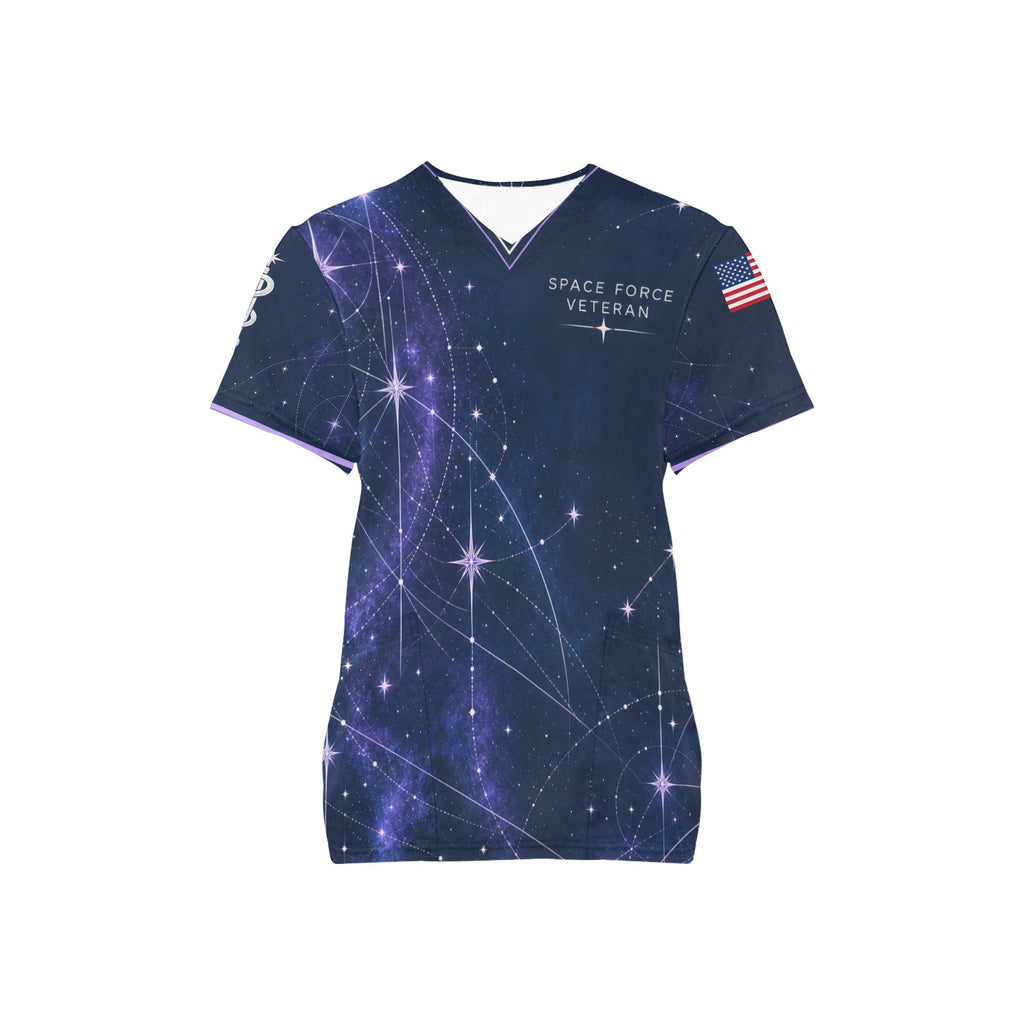Starlight Resolve — Space Force Veteran All-Over Print Scrub Top