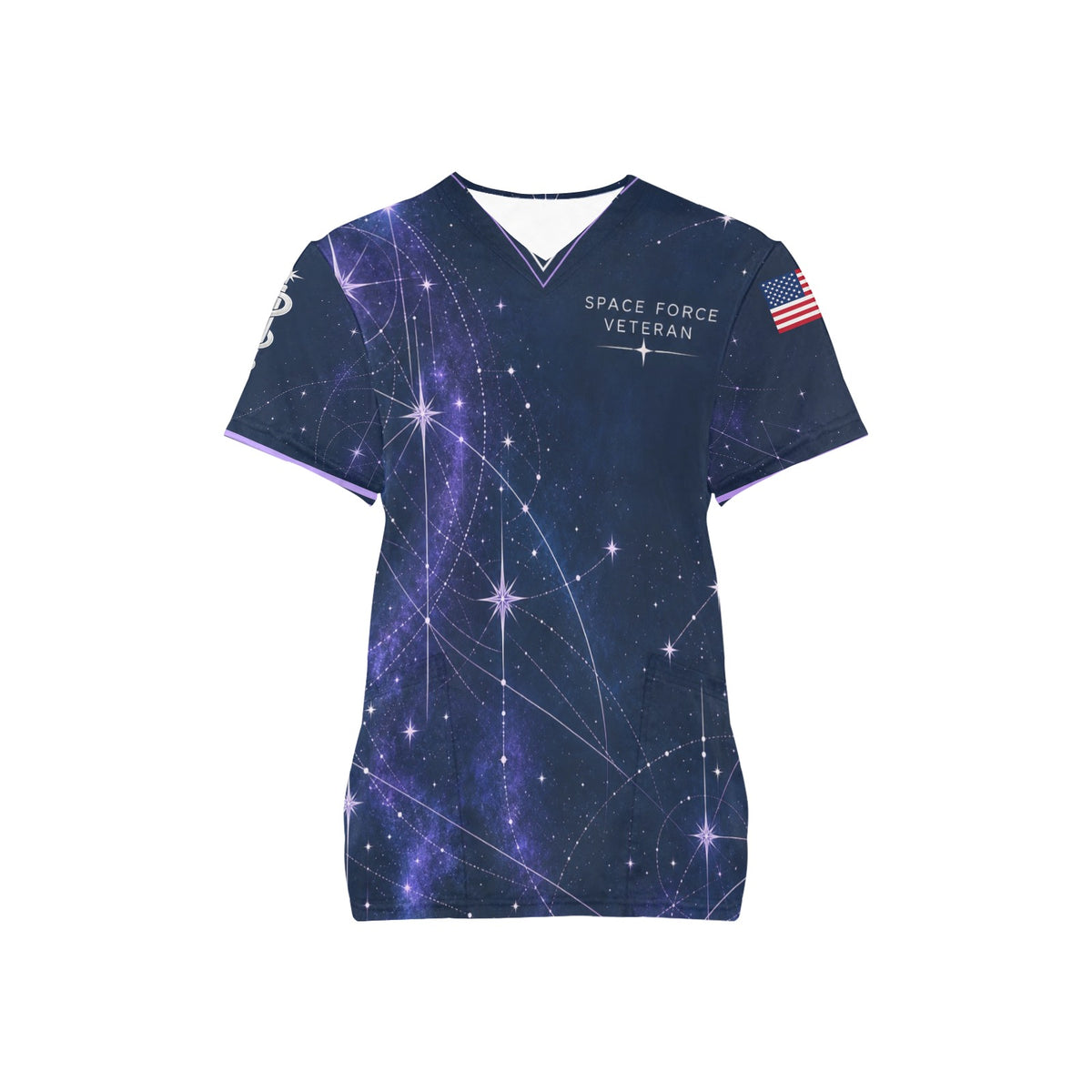 Starlight Resolve — Space Force Veteran All-Over Print Scrub Top