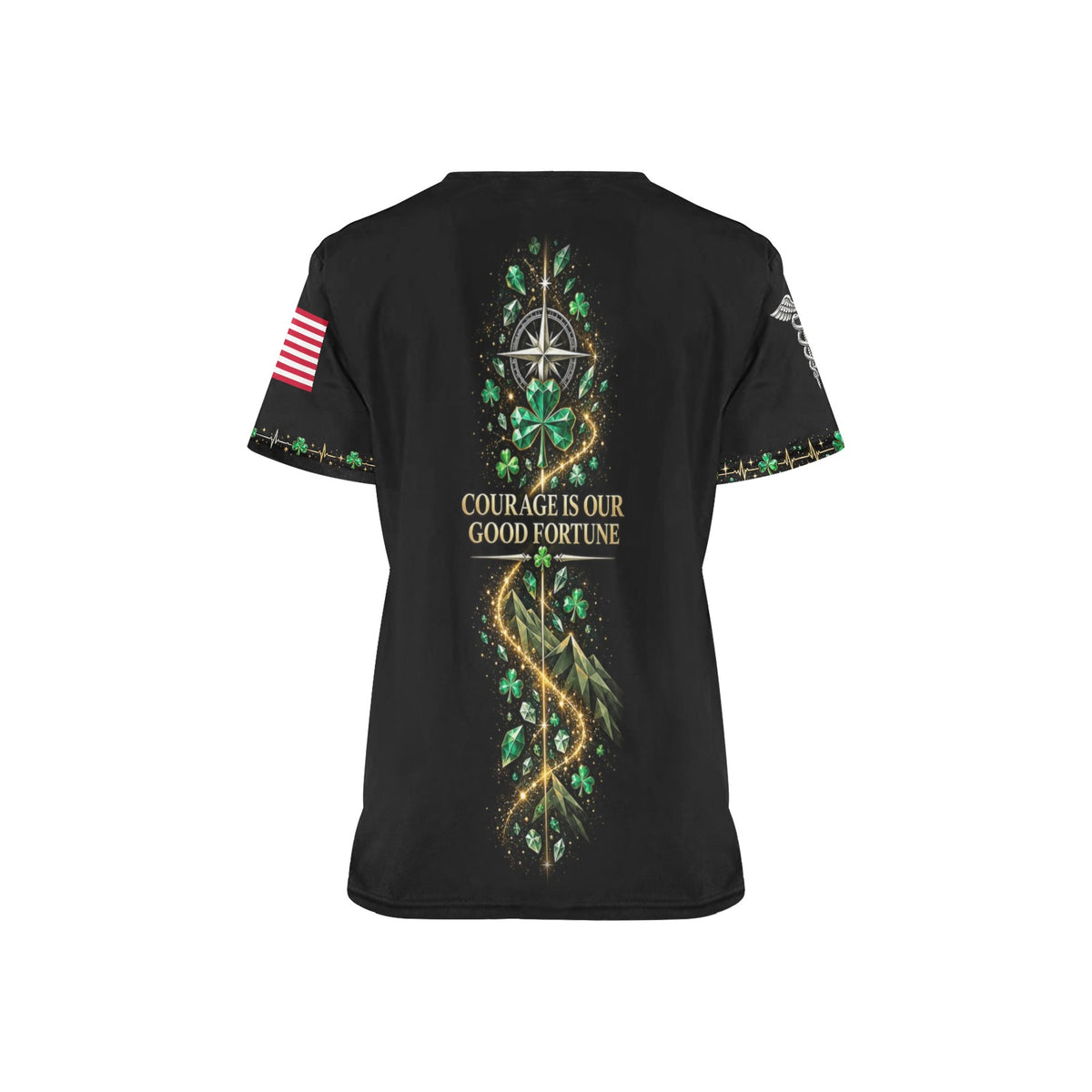 Emerald Resolve — Army St. Patrick's Day All-Over Print Scrub Top